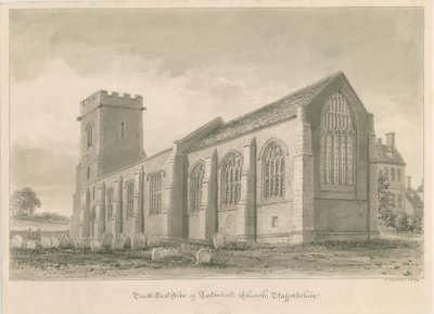 Tatenhill Church: sepia vasketegning av John Buckler