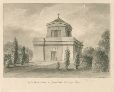 Trentham - Mausoleet: sepia-tegning av John Buckler