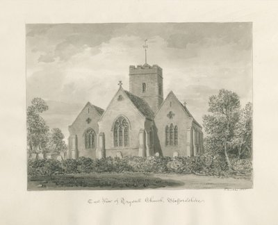 Trysull kirke: sepia vasketegning, 1846 av John Buckler