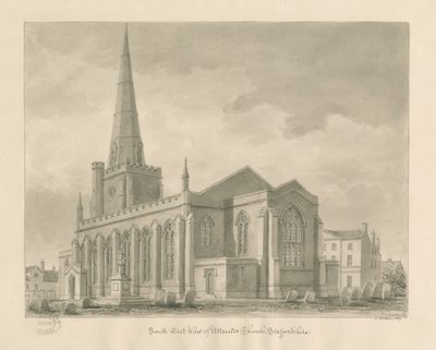 Uttoxeter kirke [Ny]: sepia vask tegning av John Buckler