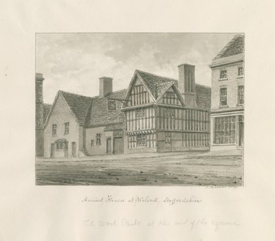 Walsall Town - Ancient House: sepia-tegning av John Buckler