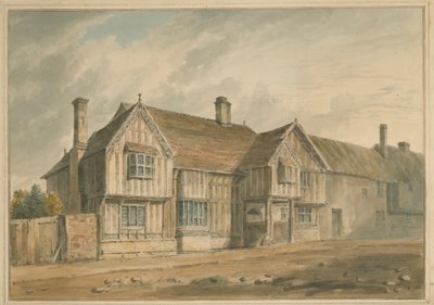 Warwickshire - Stratford - Shakespeares hus, 1826 av John Buckler