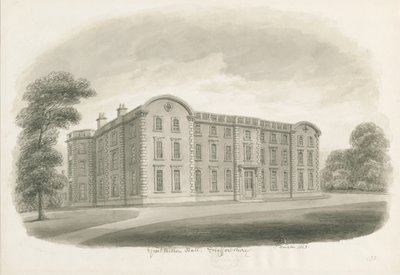 Weston-under-Lizard - Hall: sepia vask tegning av John Buckler