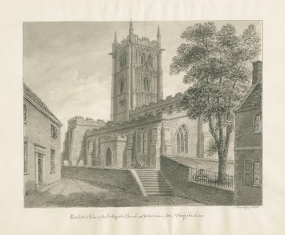 Wolverhampton - St. Peters kirke: sepia-tegning av John Buckler