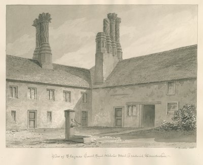 Worcestershire - Droitwich - Staynors Court: sepia-tegning, 1833 av John Buckler