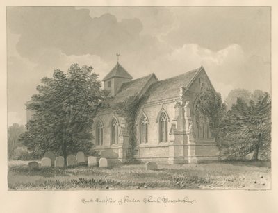 Worcestershire - Hadsor kirke: sepia-tegning, 1833 av John Buckler