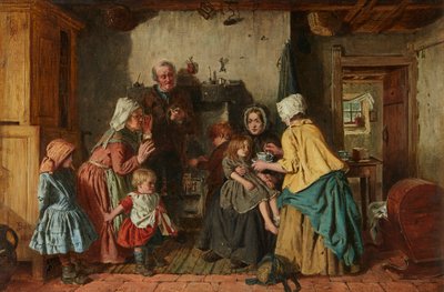 The Poor Helping the Poor (olje på lerret) av John Burr