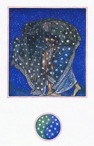 Reverie: Zamur-u-Din: I tusen år har natten over tusen himmel brakt menn hit, illustrasjon fra The Garden of Kama (og andre tekster fra India), 1920 av John Byam Liston Shaw
