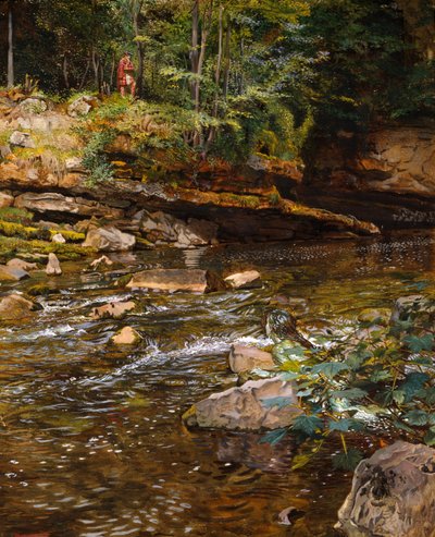 The Kelpie and the Highlander (kritt og kroppsfarge på papir) av John Byam Liston Shaw