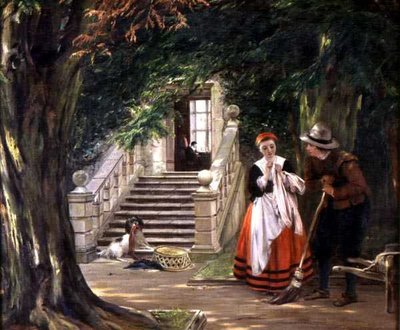 Flørten utenfor Mesterens hus av John Callcott Horsley