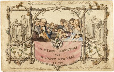Det første julekortet, 1843 av John Callcott Horsley