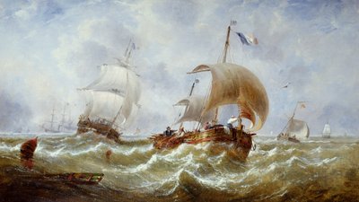 En frisk bris, ca. 1867 (olje på lerret) av John Callow