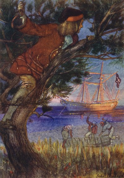 Illustrasjon for Treasure Island av John Cameron