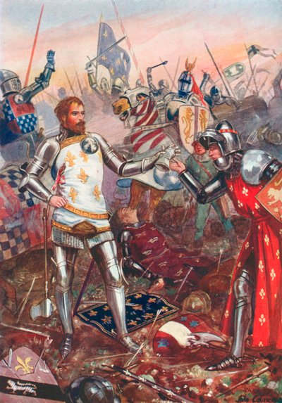 Johan I av Frankrikes overgivelse i slaget ved Poitiers, 19. september av John Cameron