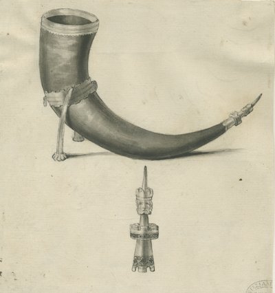 Lichfield - Drikkehorn: penn- og sepia-tegning, nd [1748-1817] (tegning) av John Carter