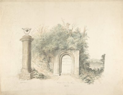 Tittelside til en gruppe av planer, forhøyninger og naturskjønne interiører av Lea Castle, Worcestershire..., 18 av John Carter.