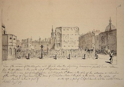Utsikt over restene av Old Newgate Prison av John Carter