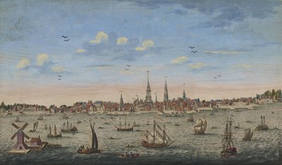 Et østperspektivvisning av Philadelphia, 1778 av John Carwitham
