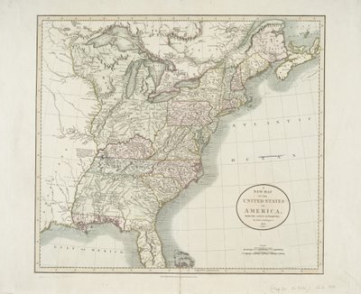 Et nytt kart over USA, fra de siste myndighetene, 1806 av John Cary
