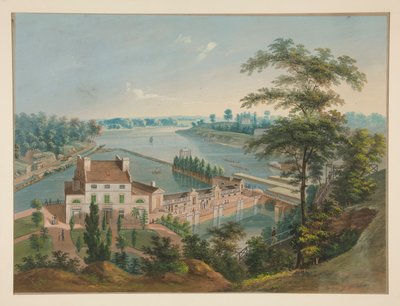 Vannverk i Fairmount Park, Philadelphia av John Caspar Wild