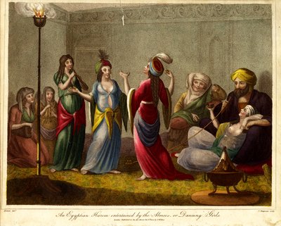 Egyptisk harem underholdt av Almees eller dansende jenter av John Chapman