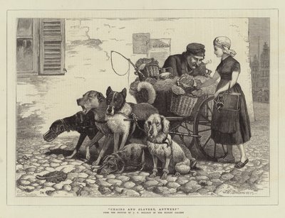 Kjeder og slaveri, Antwerpen (gravering) av John Charles (after) Dollman