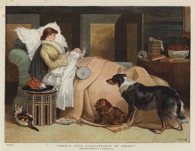 Bør Auld-bekjentskap bli glemt (farge litho) av John Charles (after) Dollman