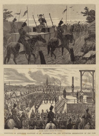 Henrettelse av Alexander Solovieff i St Petersburg for attentatforsøk på tsaren av John Charles Dollman
