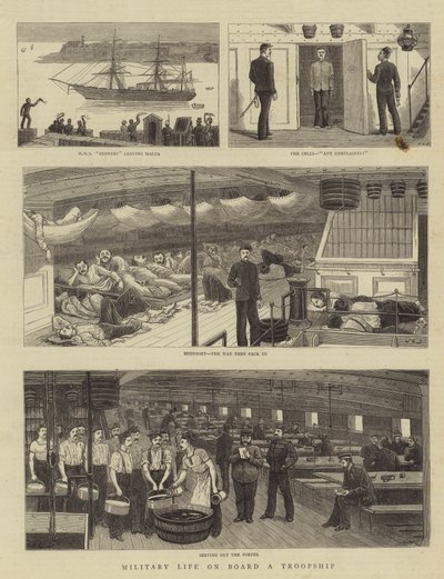Militært liv om bord på et troppskip av John Charles Dollman