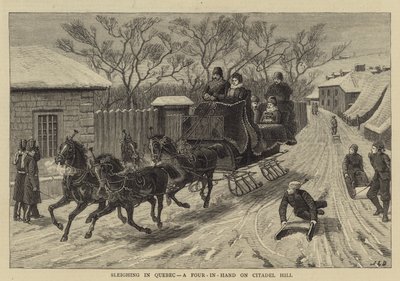 Slede i Quebec, en fire-i-hånd på Citadel Hill av John Charles Dollman