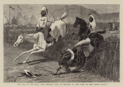 The End of the Zulu War, Hurdle Race av Basutos i leiren i Upoko-dalen av John Charles Dollman