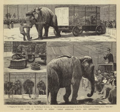 Salget på auksjon av Myers' Great American Circus and Hippodrome av John Charles Dollman