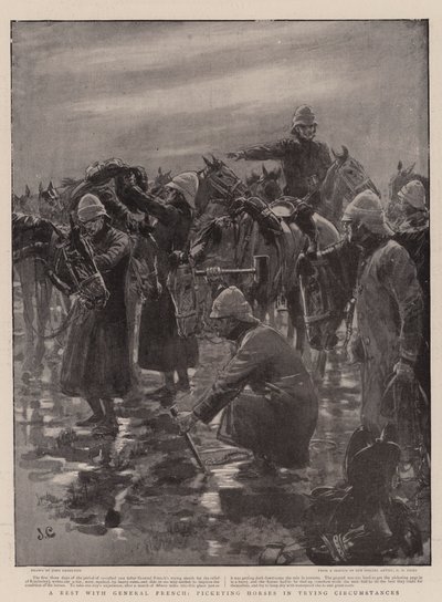 En hvil med generelle franske, streikende hester i vanskelige omstendigheter av John Charlton
