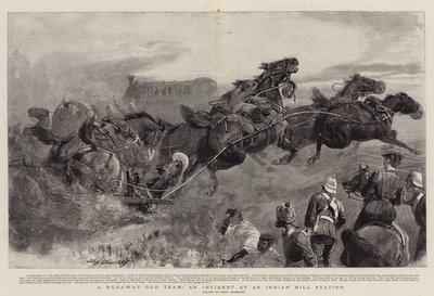 Et Runaway Gun Team, en hendelse på en Indian Hill Station av John Charlton