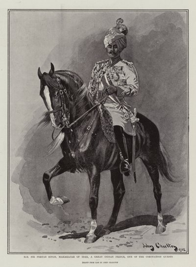 HH Sir Pertab Singh, Maharajah av Idar, en stor indisk prins, en av kroningsgjestene av John Charlton