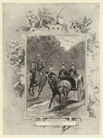 H R H Prince Christian sykler med døtrene sine i Windsor Park av John Charlton