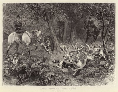 Hard Pressed, en Woodland Scene av John Charlton