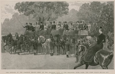 Møt med Coaching Club på Magazine, Hyde Park, London (gravering) av John Charlton