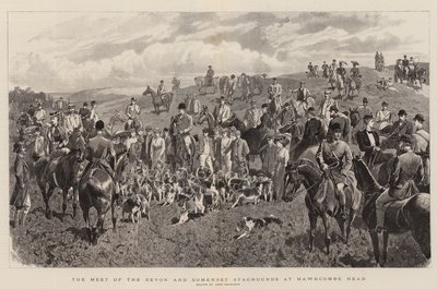 Møtet mellom Devon og Somerset Staghounds ved Hawkcombe Head av John Charlton