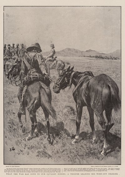Hva krigen har gjort med våre kavalerihester, en trooper som leder sin utslitte lader av John Charlton