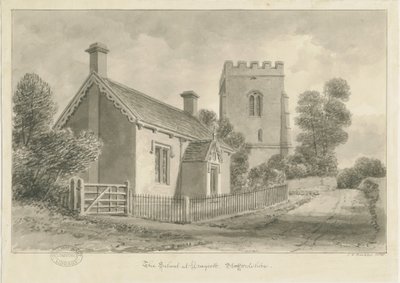 Draycott in the Moors - School: sepia-tegning, 1841 av John Chessell Buckler