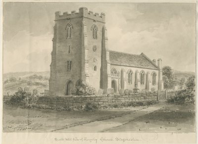 Kingsley Church: sepia-tegning, 1841 av John Chessell Buckler