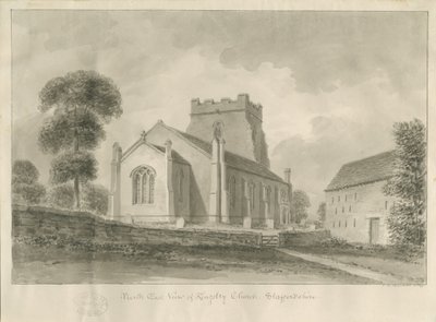 Kingsley Church: sepia-tegning, 1841 av John Chessell Buckler