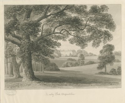 Loxley Park: sepia-tegning, 1841 av John Chessell Buckler