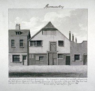 Møtehuset til St Mary Magdalen i Court Yard, Bermondsey Square, London, c1828 av John Chessell Buckler