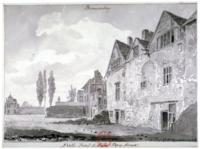 Nordfronten av Bermondsey House, London, 1816 av John Chessell Buckler