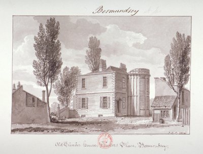 'Old Printers House, Printers Place, Bermondsey', London, 1826 av John Chessell Buckler