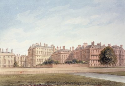 Skattkammeret og husene i Downing Street fra St. James
