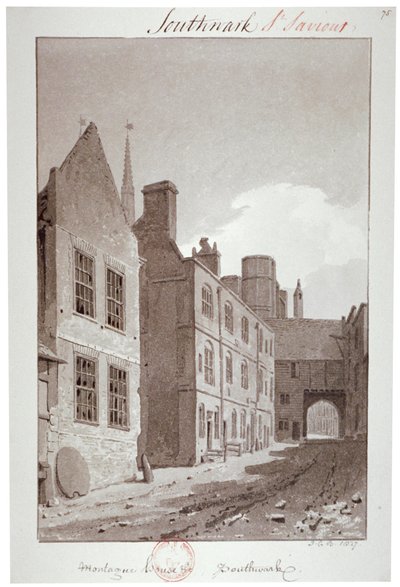 View looking towards the gateway of Montague House, Southwark, London, 1827   1165522   no       norwegian Successfully Translated  Original: Misty Landscape, 15th-16th century. Translat: Misty Landscape, 15th-16th century. 1203851 no norwegian Successfull av John Chessell Buckler