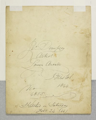 Portrett av en ungdom, verso av John Church Dempsey